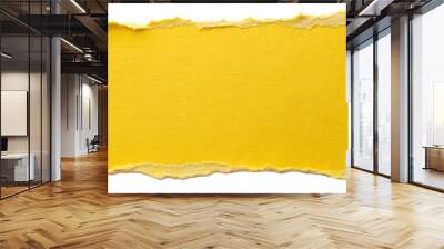 yellow  ripped torn paper edges isolated Wall mural