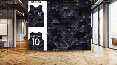 Abstract hexagon concept vector jersey pattern template for printing or sublimation sports uniforms football volleyball basketball e-sports cycling and fishing Free Vector. Wall mural