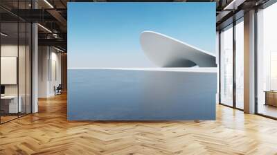 3d render of abstract futuristic architecture with empty concrete floor. Scene for car presentation. Wall mural