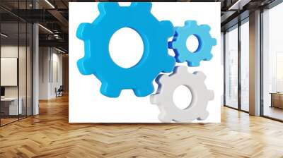 3d render of blue gears icon. Wall mural