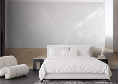 3d rendering of empty room with wooden floor and concrete wall
. Wall mural