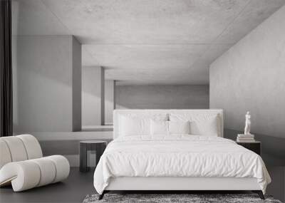 Abstract architecture space, Interior with concrete wall. 3d render.	
 Wall mural