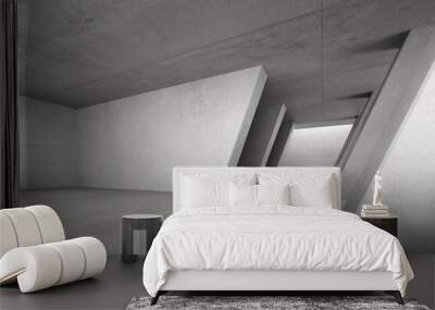 Abstract architecture space, Interior with concrete wall. 3d render.	
 Wall mural