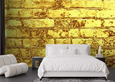 Fortuna Gold brick wall abstract texture background Wall mural