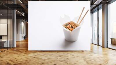 Chinese noodles in white box Wall mural