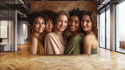 Group of multiracial woman standing together Generative AI Wall mural