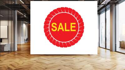 Sale sticker icon isolated on white background Wall mural