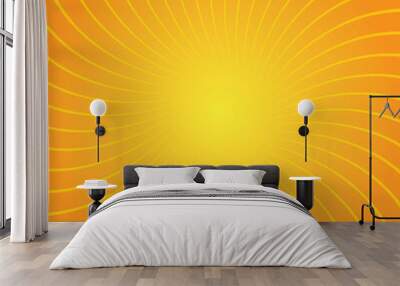 Sunburst retro sun rays yellow background. vector illustration Wall mural