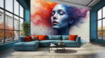 Abstract Human Vivid Artistic Background Wall mural