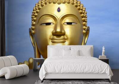 Face of buddha statue , Thailand. Wall mural