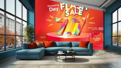 7.7 Flash sale  promotion discount offer Wall mural