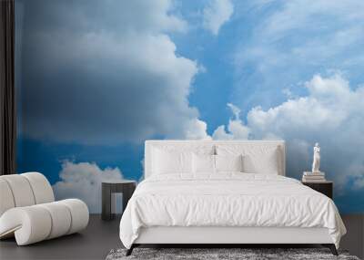 The beauty of the sky with clouds and the sun. Wall mural