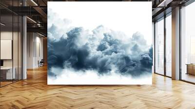 Dramatic dark storm clouds against a white background, showcasing the power and beauty of nature. Wall mural