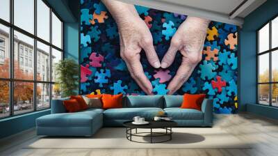 Together, we can piece together the puzzle of Alzheimers and build a future of hope Wall mural