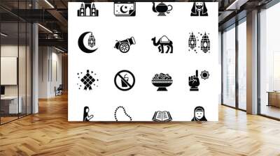 Ramadan line icons set 1, ramadan kareem icons, vector illustration. Wall mural