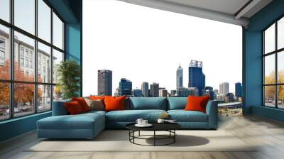  cityscape of Perth cbd, Australia isolated png Wall mural