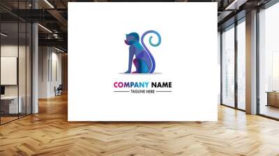 Colorful monkey abstract office logo design with strong and tough color. Wall mural