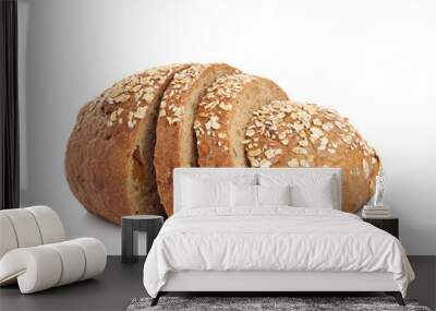 whole wheat bread isolated on white background Wall mural