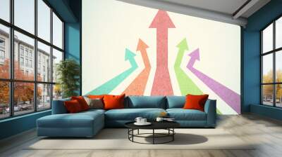 Arrow up created from textured paper style Wall mural