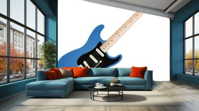 A vector of a common 6 Strings Double Cut Electric Guitar with Pickguard, 3 Single Coil Pickups, a Tremolo Bridge, a 5-ways Selector, a Blend Mode Switch, 1 Volume, and 1 Tone. Wall mural