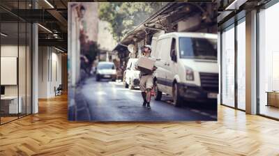 Messenger Delivering Parcel Wall mural