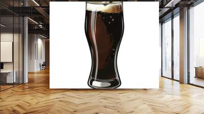 A glass of dark beer with a thick head of foam. Wall mural