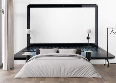 Isolated Blank Screen Laptop on White Background Wall mural