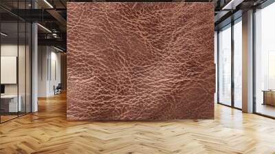 Surface of brown leather texture for background. Wall mural