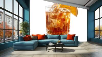 Old fashioned cocktail drink isolated on white background Wall mural