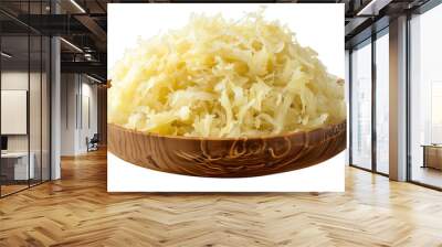 Sauerkraut on bowl isolated on white background Wall mural