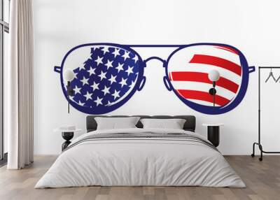 American Flag Sunglasses vector illustration Wall mural