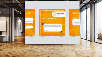 Client feedback orcustomer review testimonial social media banner post  template Wall mural