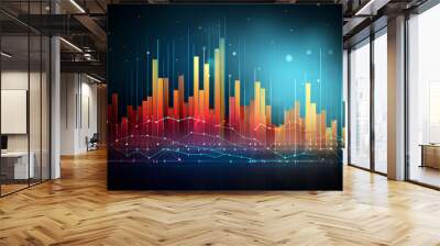 Colorful graphs, charts, marketing research and business annual report background, management project, budget planning, financial and education concepts. Wall mural