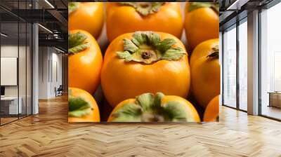 Ripe persimmon fruit texture background Wall mural