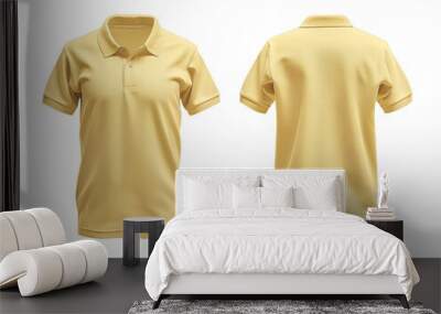 a vibrant sunshine yellow polo shirt with a classic collar and button-up design, ideal for casual or Wall mural