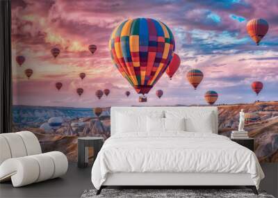 Hot air balloons in Cappadocia Wall mural