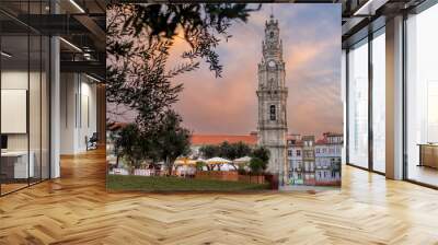 Tower of the Clérigos with beautiful sky Wall mural