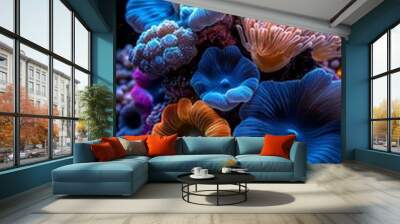 coral reef in the sea Cosmic coral reef tour bioluminescent space organisms  Wall mural