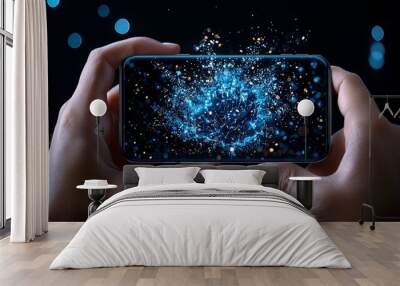 Sparkling Digital Experience with Mobile Device Wall mural