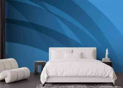 Abstract blue background ,Blue curve design smooth shape by blue color with blurred lines Wall mural