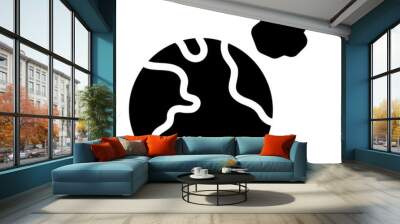 Asteroid glyph icon Wall mural