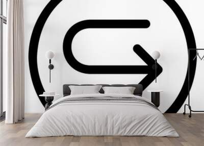 turn right line icon Wall mural