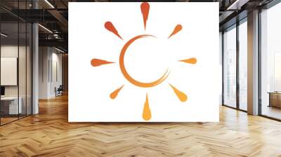 Creative Sun Logo Design Template Wall mural