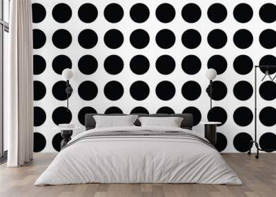 Dot pattern seamless background. Polka dot pattern template Monochrome dotted texture design dots circle arts. Wall mural