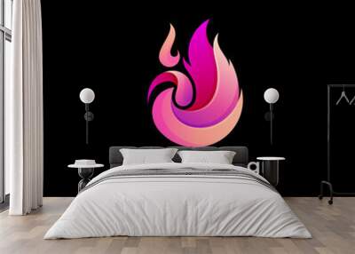 Flame design template, abstract fire design illustration, Wall mural