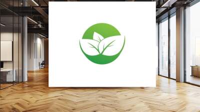 green leaf ecology nature element vector icon Wall mural