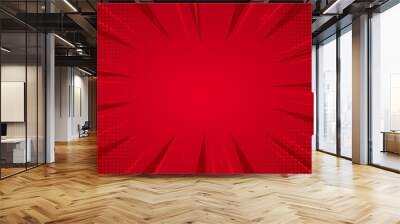 RED COMIC ZOOM BACKGROUND VECTOR FREE Wall mural