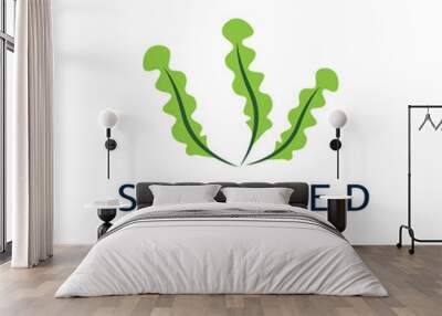 seaweed logo design with vector illustration template Wall mural