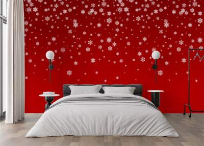 snowflake with red background vector Wall mural