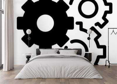 Setting gear icon. Gear wheel icon set. Cogwheel group. Cogwheel. Gears design collection on white background. Gear wheel icons. Wall mural